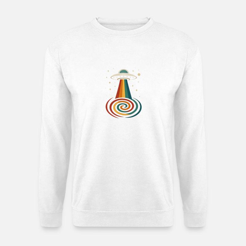 UFO Rainbow Beam - Unisex Pullover - Weiß