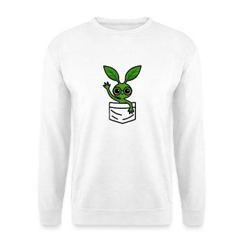 Green Bowtruckle with glasses – friendly - Unisex Sweatshirt - white - Front