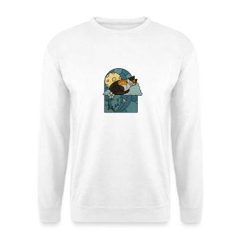 Chat endormi dans un vitrail - Sweat-shirt Unisexe - blanc - Devant