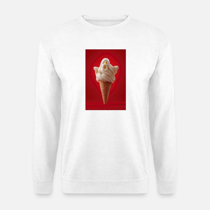 Spooky Ghost IceCream Cone - Unisex Sweatshirt - white
