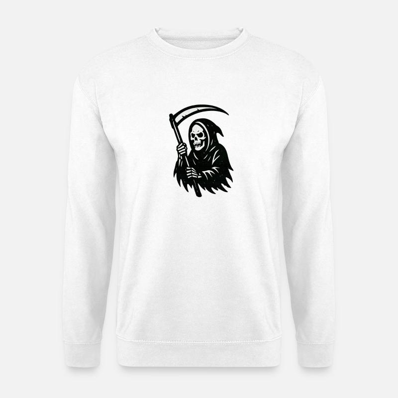 Grim Reaper Silhouette Print - Unisex Sweatshirt - white