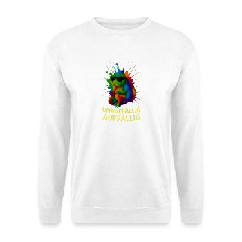 Regenbogen Chamäleon mit Stil - Unisex Pullover - Weiß - Vorne - Alina (178cm) & Michal (187cm)