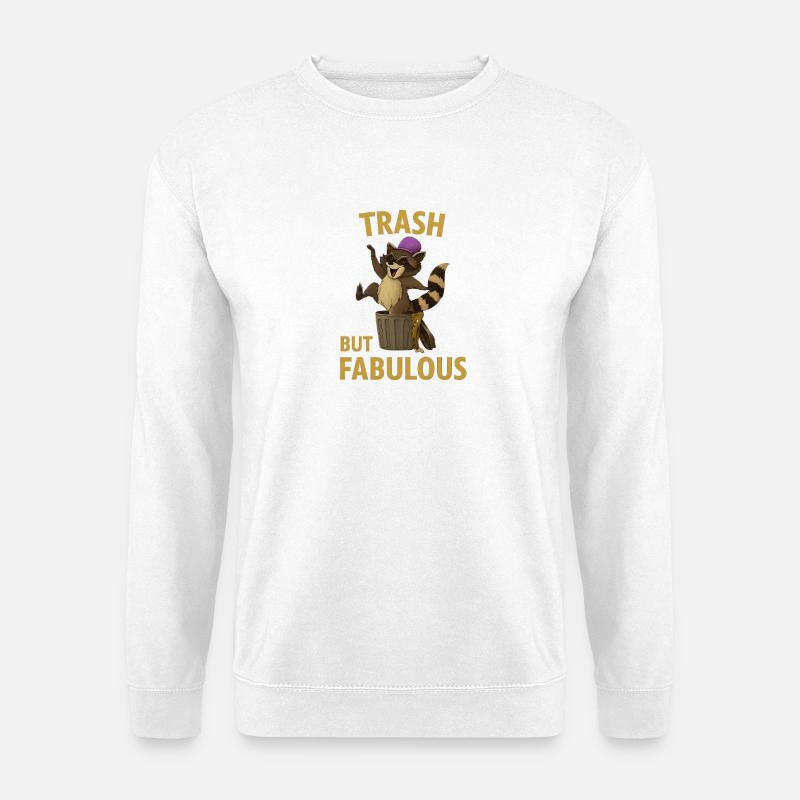 Trash Panda Fabulous – Witziges Design - Unisex Pullover - Weiß