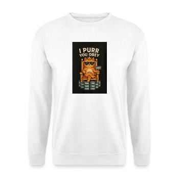 Commandes du roi des chats avec du thon - Sweat-shirt Unisexe - blanc - Devant