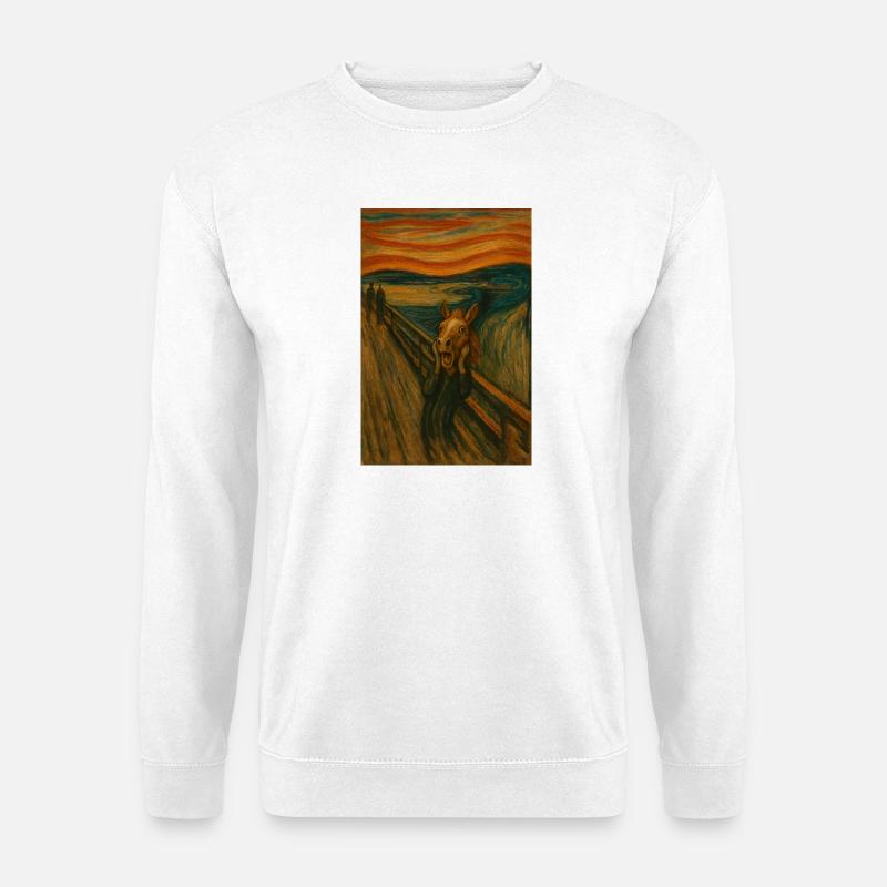 Pferd im Scream Stil Brücke - Unisex Pullover - Weiß