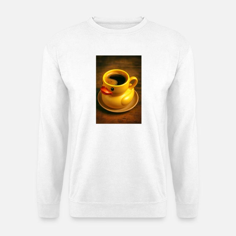Badeente als Kaffeetasse - Unisex Pullover - Weiß
