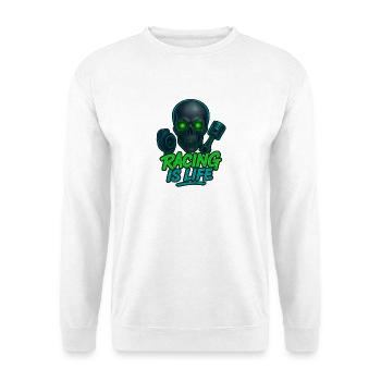 La course est la vie crâne néon - Sweat-shirt Unisexe - blanc - Devant