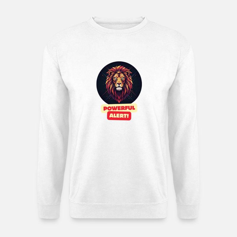 Mächtiger geometrischer Löwe - Unisex Pullover - Weiß