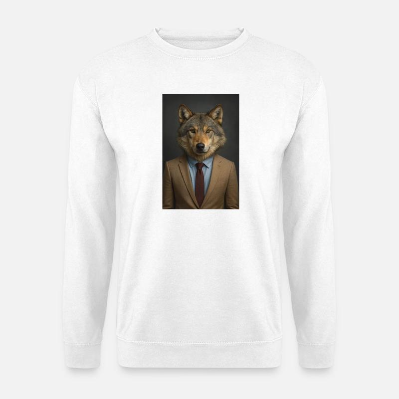 Wolf in a suit - Unisex Sweatshirt - white