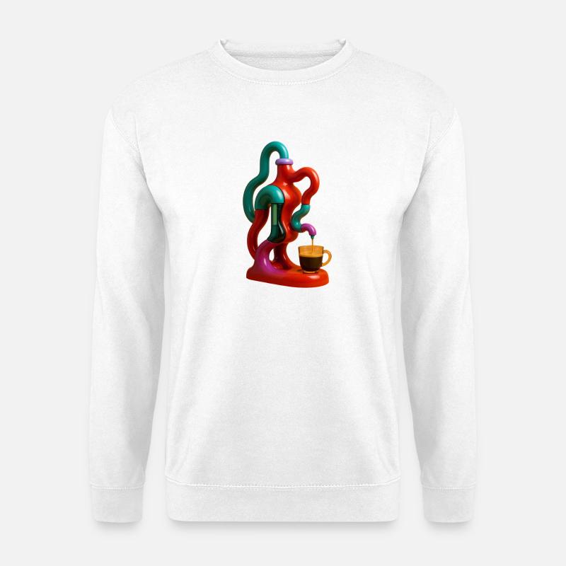 Le café coule dans un jeu de couleurs - Sweat-shirt Unisexe - blanc