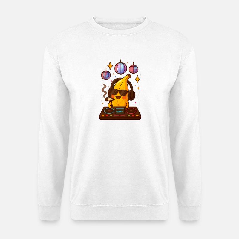 Bananen-DJ smokt Banana 🍌 - Unisex Pullover - Weiß