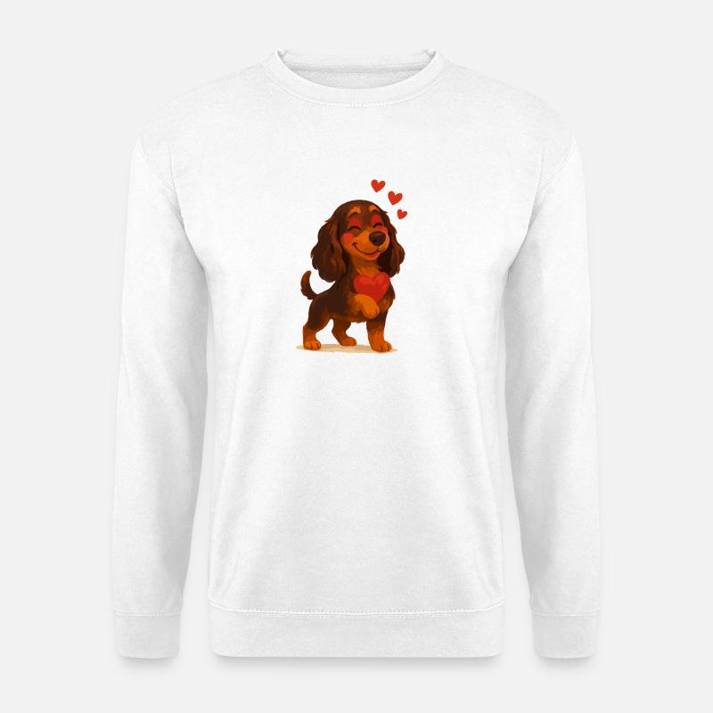 Cocker Spaniel in love - Unisex Sweatshirt - white