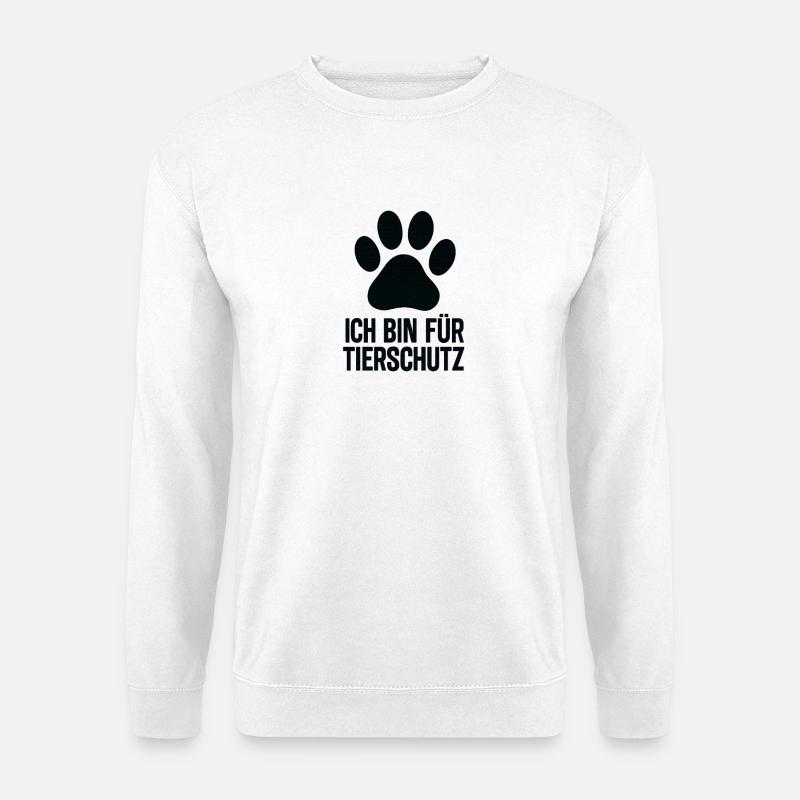 Pfotenabdruck für Tierschutz - Unisex Pullover - Weiß