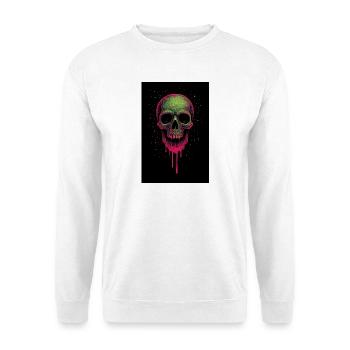 Deathhead – Psychedelischer Neonschädel - Unisex Pullover - Weiß - Vorne