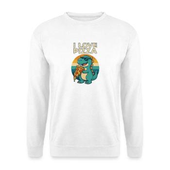 Cool Dino Loves Pizza - Sweat-shirt Unisexe - blanc - Devant