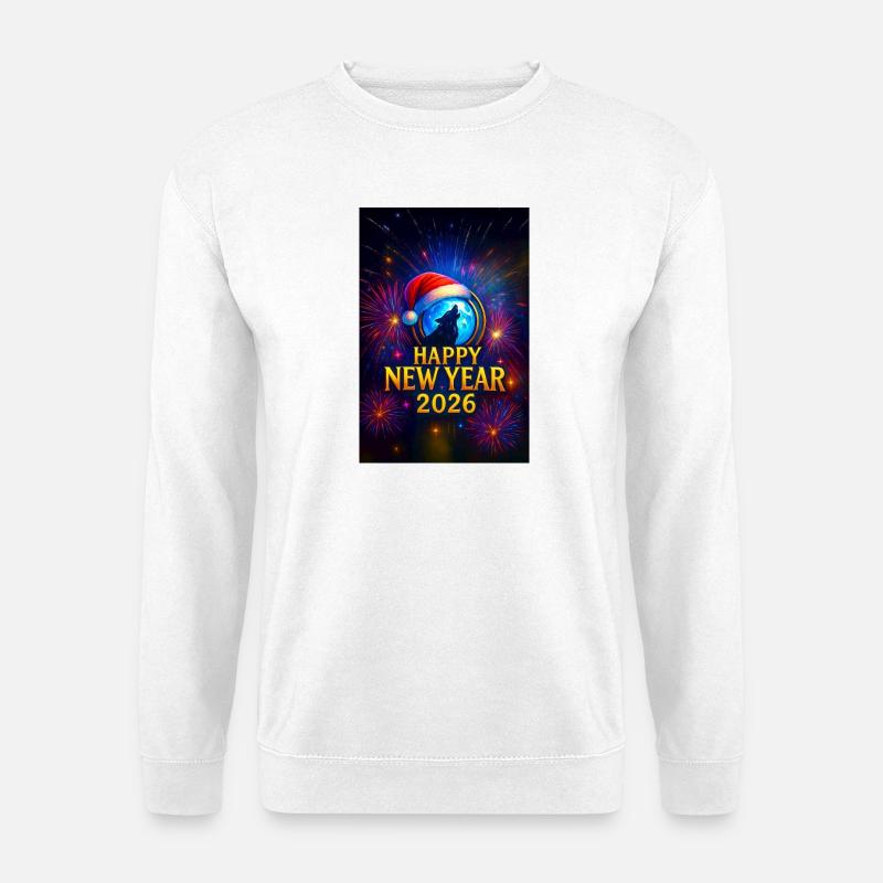 Winterwolf Neujahr 2026 - Unisex Pullover - Weiß