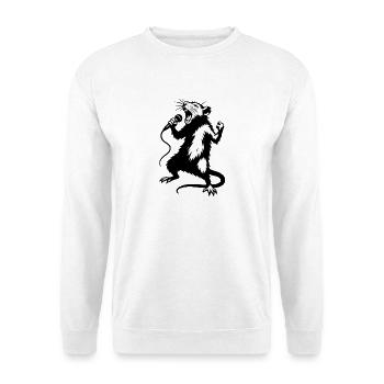 Ratten-Sänger mit Mikrofon - Unisex Pullover - Weiß - Vorne