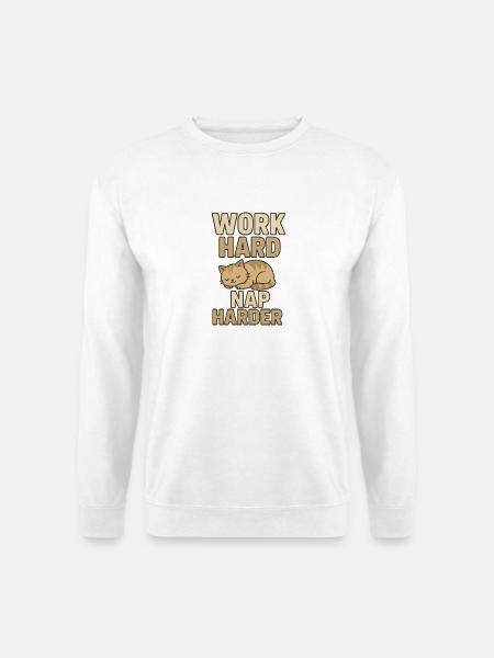 Work Hard Nap Harder - Unisex Sweatshirt - white