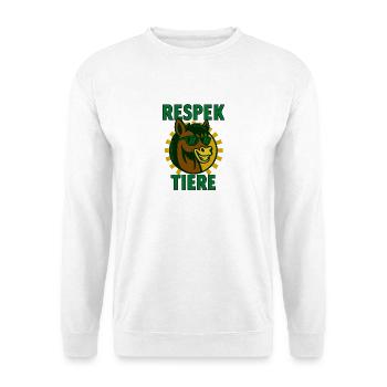 Respek Tiere Pferd mit Sonnenbrille - Unisex Pullover - Weiß - Vorne