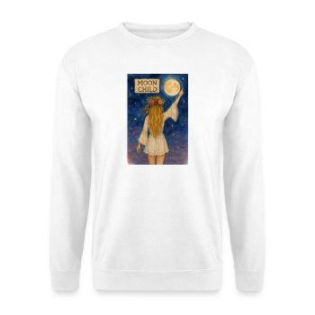 Enfant de la lune avec couronne de fleurs - Sweat-shirt Unisexe - blanc - Devant