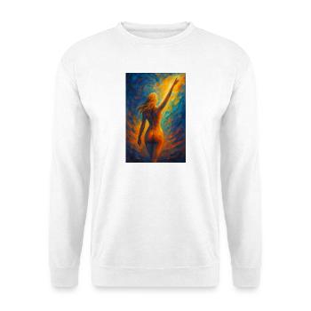 Silhouette im Feuerlicht - Unisex Pullover - Weiß - Vorne