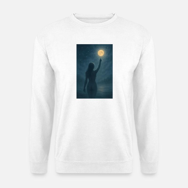 Mondberührung im Nachttraum - Unisex Pullover - Weiß