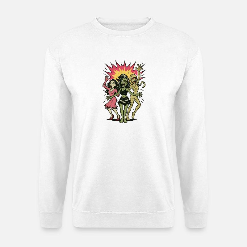 Zombietrio des Grusels - Unisex Pullover - Weiß