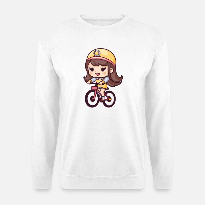 Fahrrad Mädchen Niedlich - Unisex Pullover - Weiß