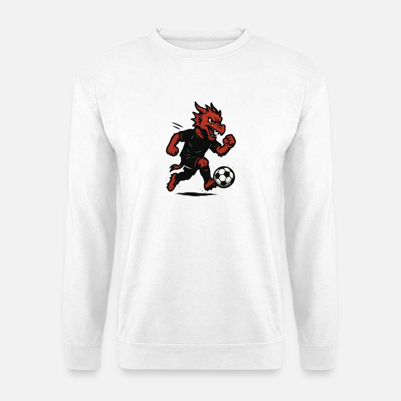 Roter Teufel spielt Fußball - Unisex Pullover - Weiß