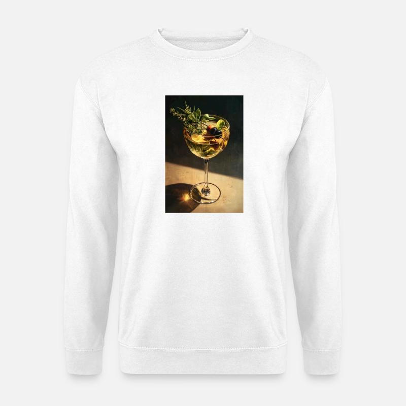 Kräuter Cocktail Glas Stillleben - Unisex Pullover - Weiß