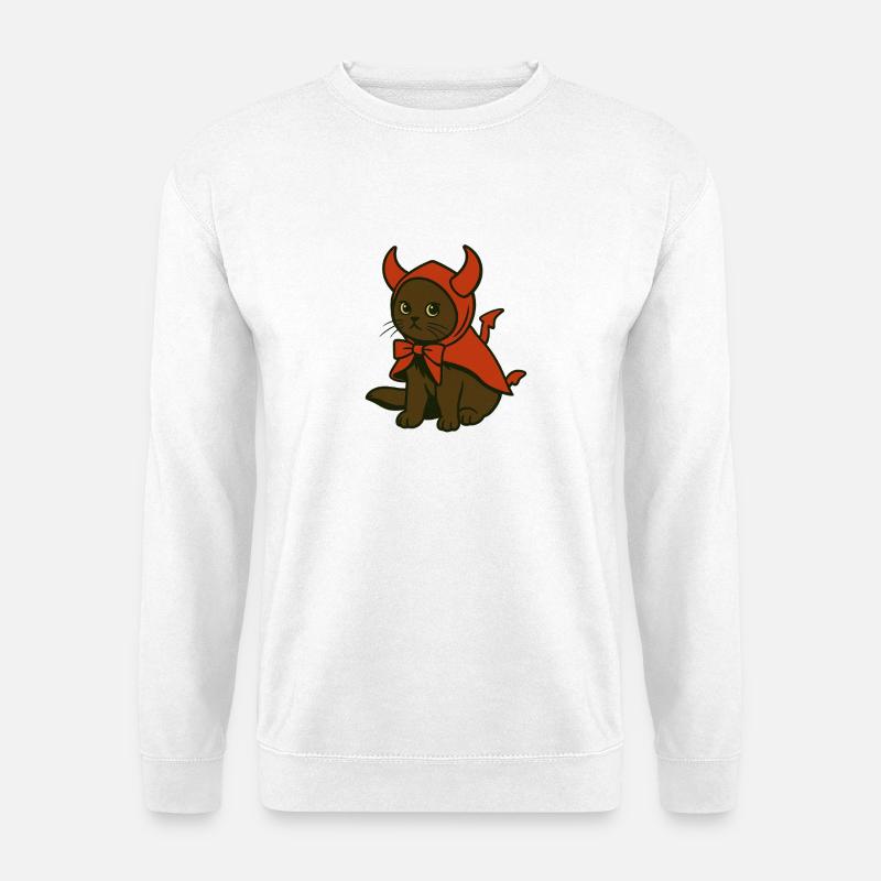 Kitten in red devil costume - Unisex Sweatshirt - white