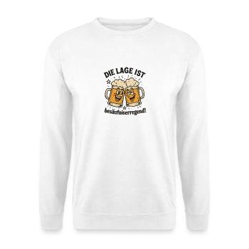 Die Lage ist Besäufniserregend Bier - Unisex Pullover - Weiß - Vorne