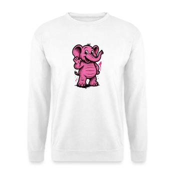 PinkElefant Cartoonfigur Freude - Unisex Pullover - Weiß - Vorne