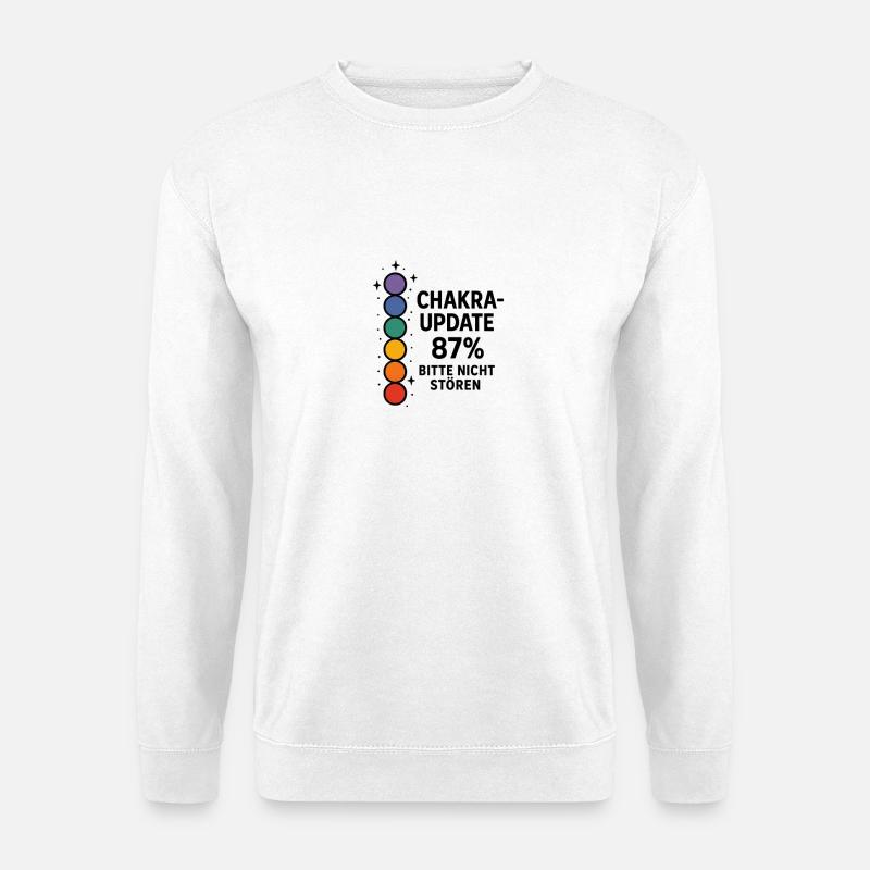 CHAKRA-UPDATE 87 % – Bitte nicht stören - Unisex Pullover - Weiß