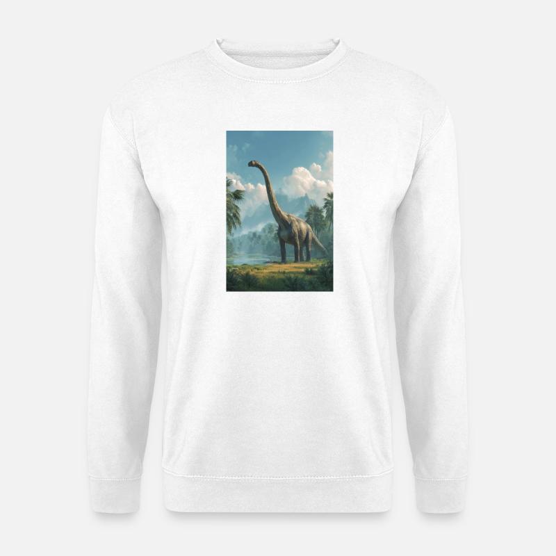 Dino Dawn Longneck - Unisex Pullover - Weiß