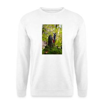 Woodpecker on Mossy Log - Unisex Sweatshirt - white - Front