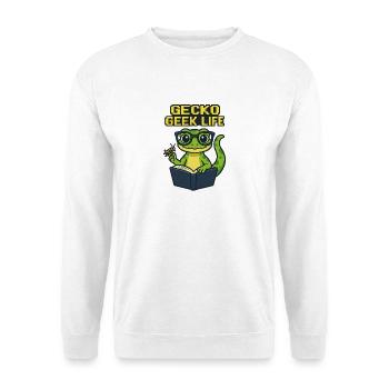 Gecko Geek Life – Reptile Humor & Nerd St T-Shirt - Unisex Sweatshirt - white - Front