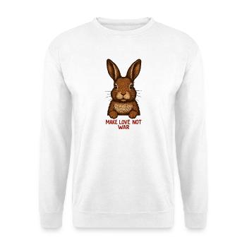 Peace Bunny – L’amour au lieu de la guerre - Sweat-shirt Unisexe - blanc - Devant