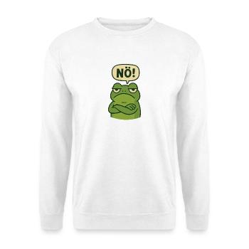 Bevor du fragst Nein lustiges süßes Frosch Design - Unisex Pullover - Weiß - Vorne