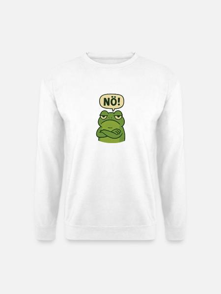Bevor du fragst Nein lustiges süßes Frosch Design - Unisex Pullover - Weiß