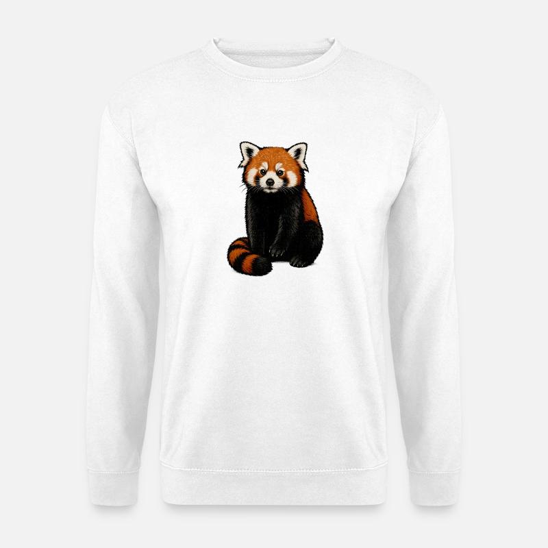 Red Panda Cuddle Illustration - Unisex Sweatshirt - white