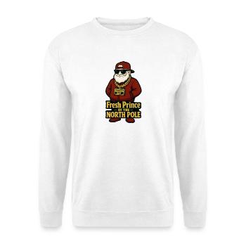FRESH PRINCE OF THE NORTH POLE: Hip-Hop Santa - Unisex Sweatshirt - white - Front