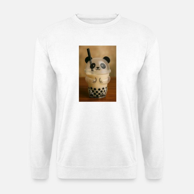 Panda Bubble Tea Cup Graphic - Unisex Sweatshirt - white