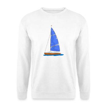 Sailboat blue sail - Unisex Sweatshirt - white - Front
