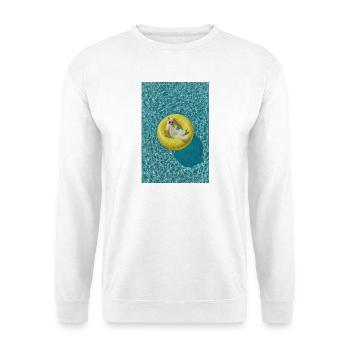 Sunlit Cat on Yellow Pool Float - Unisex Sweatshirt - white - Front