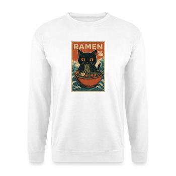 Affiche rétro Ramen Cat - Sweat-shirt Unisexe - blanc - Devant