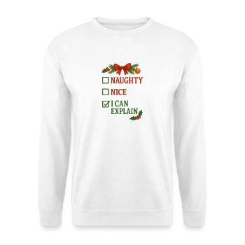 Christmas design naughty I can explain it - Unisex Sweatshirt - white - Front