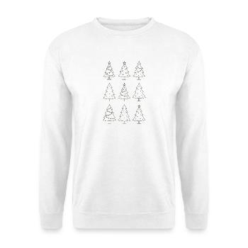 Weihnachts Motiv Christbaum Tannenbaum - Unisex Pullover - Weiß - Vorne - Alina (178cm) & Michal (187cm)