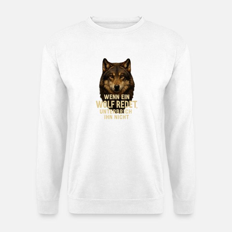 Stimme des Wolfs - Unisex Pullover - Weiß
