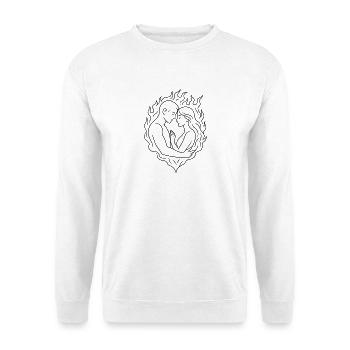 Flame Heart Lovers - Couple d’amour - Sweat-shirt Unisexe - blanc - Devant